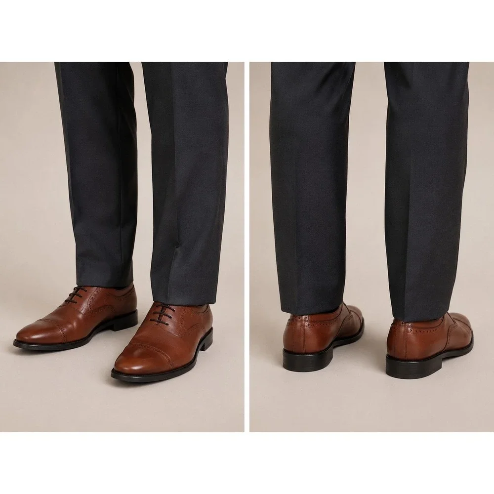 Johnston & Murphy Men's Brown Cap Toe Oxford Dress Shoes Size 9M Leather